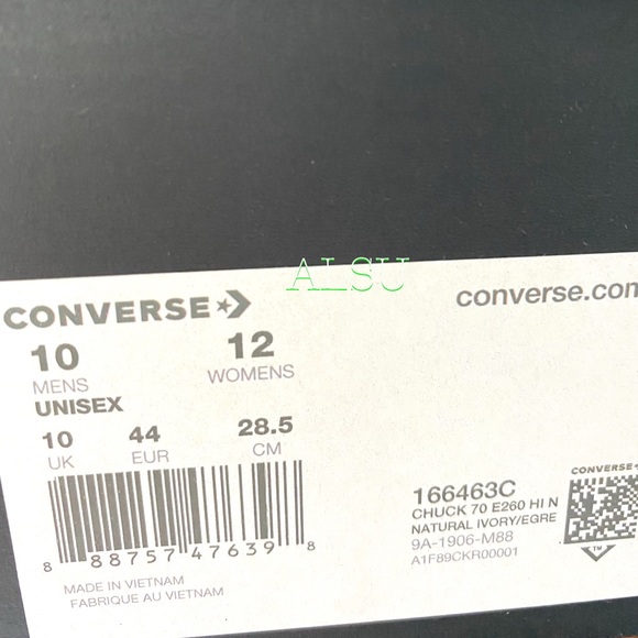 Converse Chuck 70 E260 High Top Natural Ivory Men’s All Sizes Sneakers 166463C - Picture 11 of 11